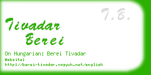 tivadar berei business card